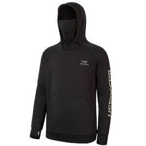 Bassdash UPF 50+ Fishing Gear Fleece Hoodie Sweartshirt Neck Gaiter Black Large